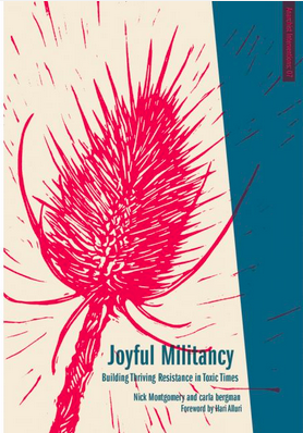 cartoon plant with text "Joyful Militancy"